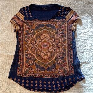 Blue and Brown Graphic Short Sleeve Tee